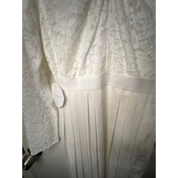 Little Mistress white pleated Midaxi Dress Size 6 - Picture 3 of 3